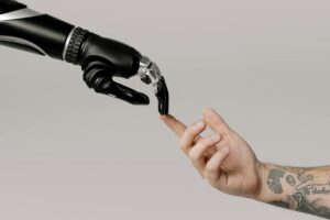 Ilustrație care reprezintă integrarea inteligenței artificiale în web design modern